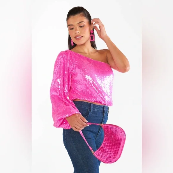 SALE! SHOW ME YOUR MUMU WOMEN'S SEQUINS LONG SLEEVE PARTY TOP - NWT - Picture 12 of 15